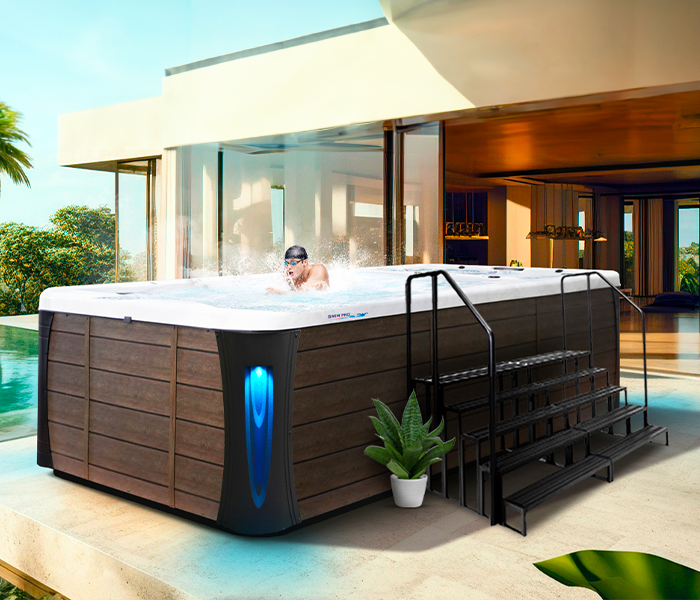 Calspas hot tub being used in a family setting - Hamilton